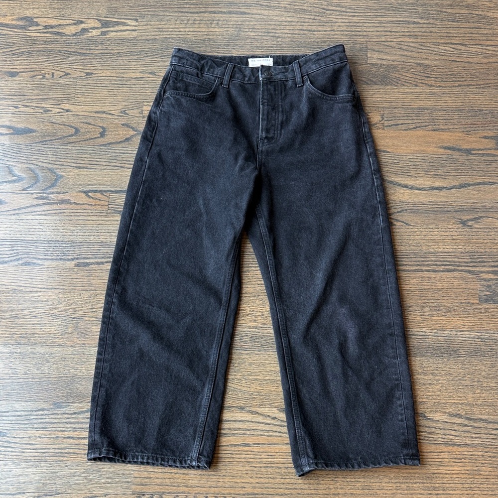 We The Free Washed Vintage Black Wide-Leg Ankle Jeans size 28 NWOT - Picture 2 of 13
